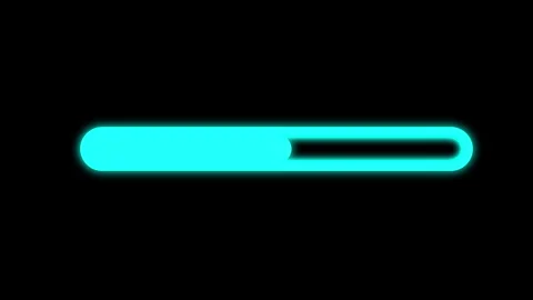 Cyan Neon Progress Bar Loading Animation Dark 動画素材 339577038