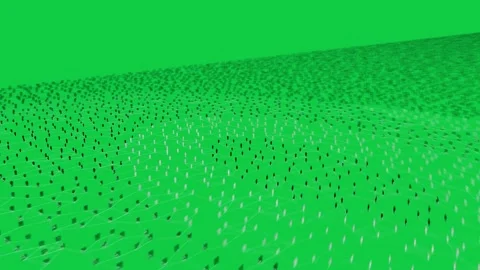 Cyan node arising glowing mesh filling nodes showing growth camera pulling back Stock Footage 339724766