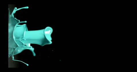 Cyan paint in motion in 4K Видео 59921340