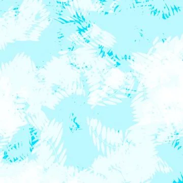 Cyan Palm Leaf Prints on White Background Stock Illustration