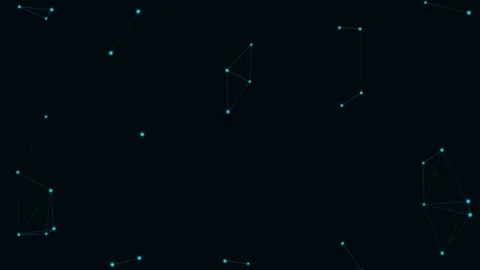 Cyan Particle Network Deep Space Network Loop 库存影片 342611954