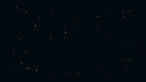 Cyan Particle Network Fast Dynamic Network Loop Vídeo Stock 342612031