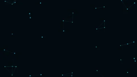 Cyan Particle Network Flow Wave Network Loop 스톡 동영상 342612060