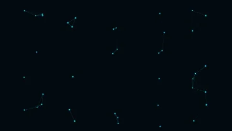 Cyan Particle Network Orbital Node Network Loop Video stock 342611883