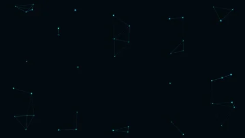 Cyan Particle Network Pulse Node Network Loop Stock-Footage 342611932