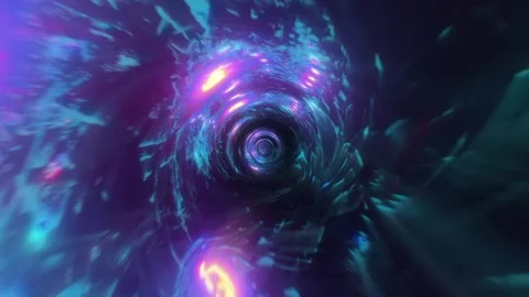 Cyan Particle Tunnel VJ Loop Stock Footage 329977752