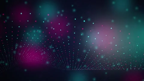 Cyan particle wave flowing seamless loop motion background Stockbeeldmateriaal 344632698
