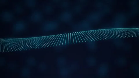 Cyan particle wave flows in a seamless loop Stock Footage 342949117