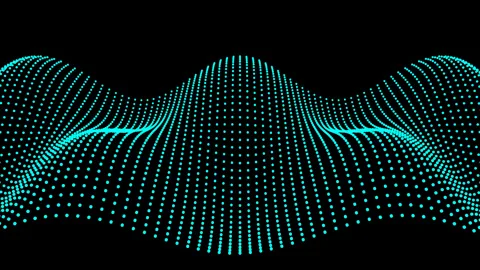 Cyan Particle Wave Grid Data Visualization Abstract Vídeos de archivo 332542879
