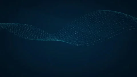 Cyan particle wave undulates in a seamless loop Stock Footage 341401703