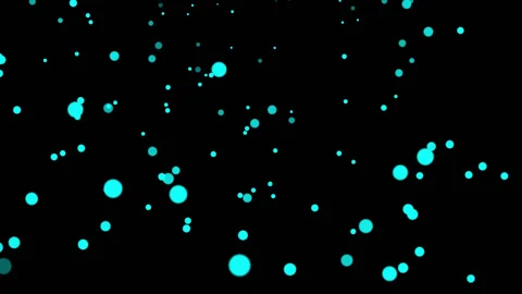 CYAN particles glowing on the black background. Black background with light p Stock Footage 218575860