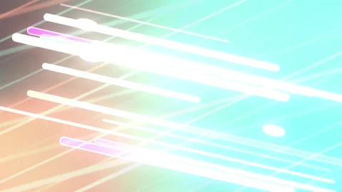 Cyan peach gradient with glowing diagonal light bars and circles, Seamless Loop Stock Footage 341858464
