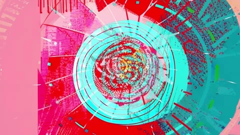 Cyan Pink Circular Pattern Background Seamless Loop Видео 328315609