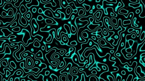 Cyan Plasma Liquid Loops Texture on Black Background Stock Footage 344914192