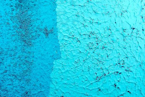 Cyan plaster surface wall texture, dirty turquoise and blue bg Stock Photos