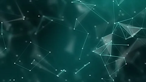 Cyan plexus Abstract digital connection moving dots and lines Stock-Footage 272500271