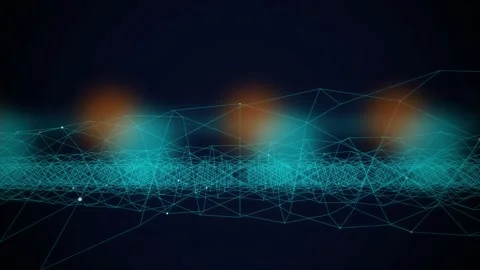 Cyan plexus network data stream seamless looping background Stock Footage 344799355