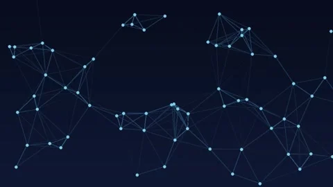 Cyan plexus network geometry with glowing nodes and connecting lines motion.. Stock Footage 348588524