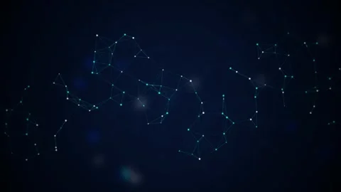 Cyan plexus network nodes shifting seamless loop motion background Stock Footage 344799253