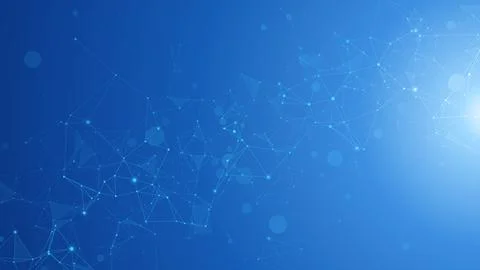 Cyan plexus network rising to a bright light on blue background Иллюстрация