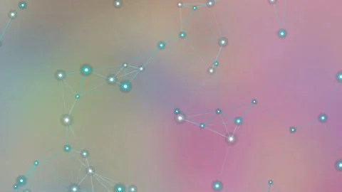 Cyan Plexus Network on Soft Pastel Gradient Stock Footage 332787535