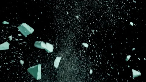 Cyan powder collision in intimate close-up Stock Footage 340004742