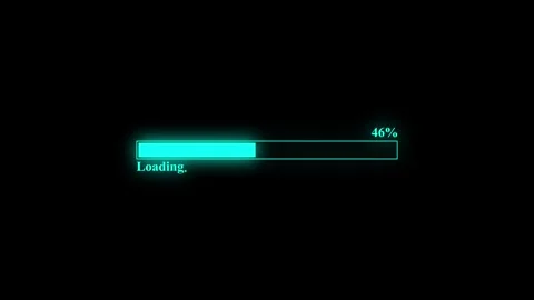 Cyan Progress Loading Bar Animation Stock Footage 342833939