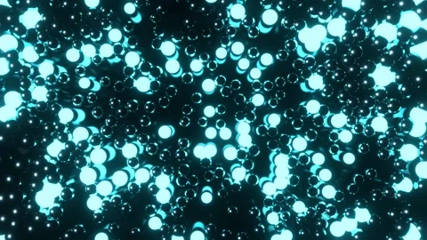 Cyan Pulsating Glowing Dots Background VJ Loop l 4K Stock Footage 302560709