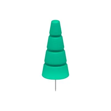 Cyan push pin in shape of tree Stock Illustration