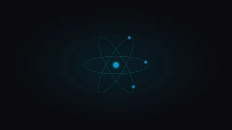 Cyan quantum orbital displaying quantum computing visuals. Professional tech 스톡 동영상 342624910