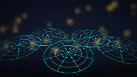 Cyan radar grids rotating seamless loop motion background Stock Footage 344972233