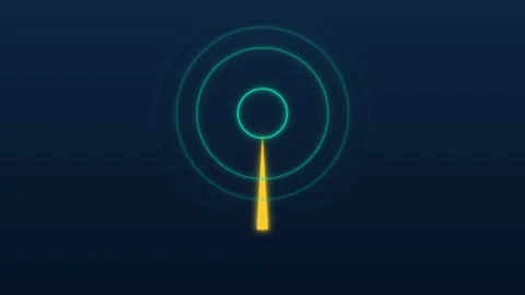 Cyan Radar Scanner Signal Loop Motion Graphic Stock Footage 341844957