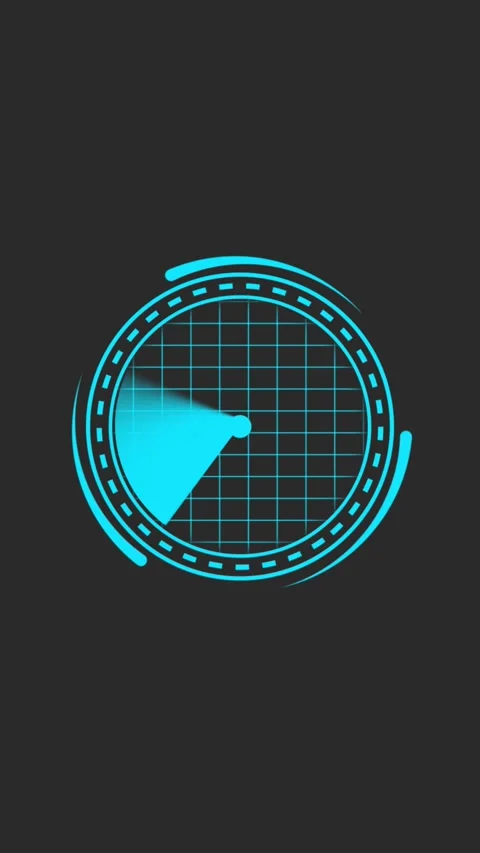 Cyan radar screen animation with rotating light beam scanner on dark backgr.. Vídeo Stock 330511561