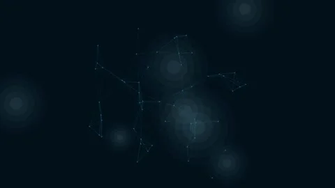 Cyan radial plexus on dark background, corporate technology connection motion Stock-Footage 342632057