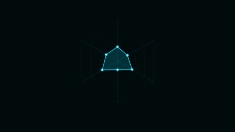 Cyan Radial Spider Chart Animation Loop Background Vídeo Stock 342611630