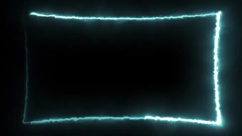 Cyan rectangle electric neon frame footage Stock Footage 330445451