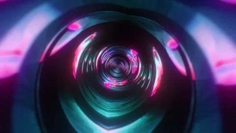 Cyan Ring Tunnel VJ Loop Stock Footage 330006187