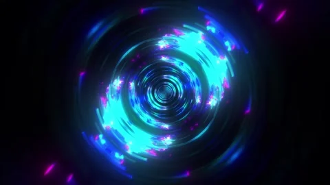 Cyan Ring Tunnel VJ Loop Stock Footage 330007340