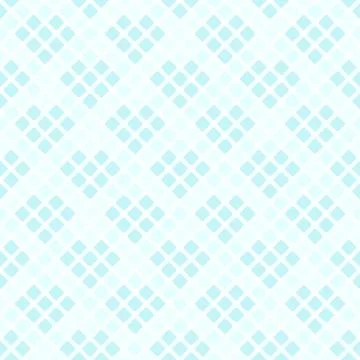 Cyan rounded diamond pattern. Seamless vector background Stock Illustration