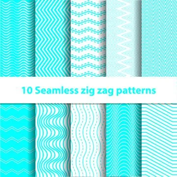 Cyan Seamless Chevron Patterns Stock Illustration
