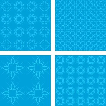 Cyan seamless pattern background set イラスト素材