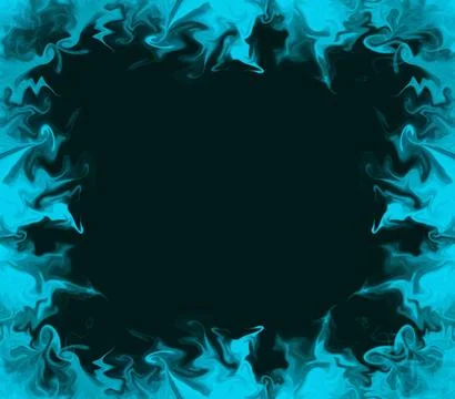 Cyan Smoke Frame Border Effect Stock Illustration