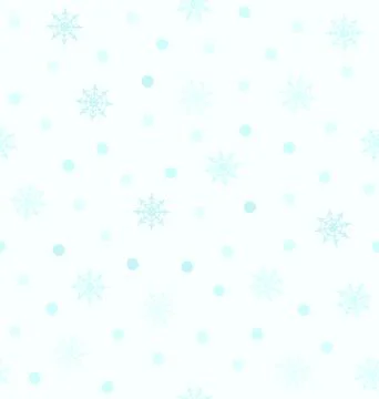 Cyan snowflake pattern with dots. Seamless vector Illustrazione stock