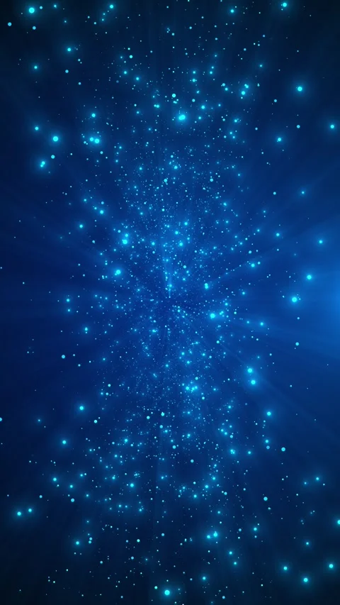 Cyan sparkle energy motion visual with bright particles, glowing rays, blue cosm Stock Footage 340409702
