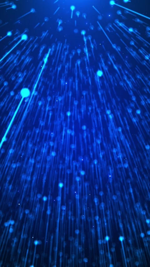 Cyan speed line technology background vertical glowing beams, blue particles, da Stock Footage 340419126