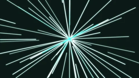 Cyan speedlines radiating from center creating tunnel effect on dark background Stock Footage 336809504