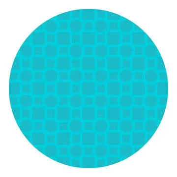 Cyan square circle pattern round shape flat vector illustration graphic desig Ilustração Stock