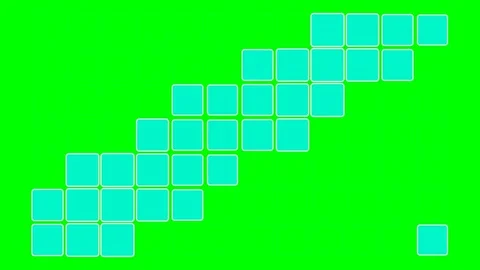 Cyan square grid pattern arranged diagonally on a bright green background Stock Footage 341824432