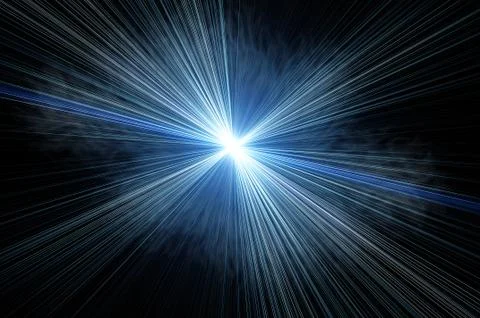 Cyan star. Bright flash on a black backgrounds Stock Illustration