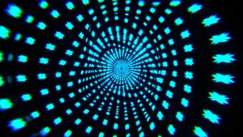 Cyan Star Tunnel Background VJ Loop l 4K Video stock 294922553